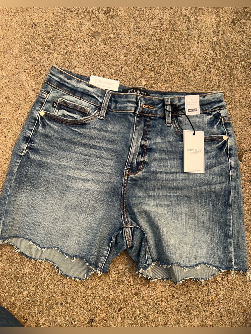 NWT Judy Blue Light Blue Frayed Hem Denim Cutoff Shorts